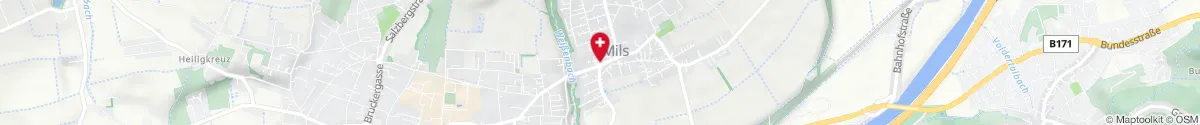 Kartendarstellung des Standorts für Paracelsus-Apotheke Mils in 6068 Mils